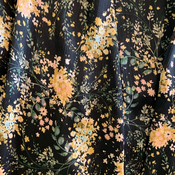 Zara Sz Large Floral Print Long Sleeve Midi Dress - Picture 10 of 12